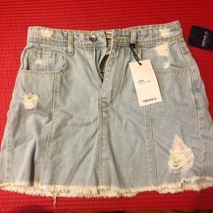 Forever 21 light denim shirt skirt NWT size 26